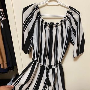 Revamped stripe romper